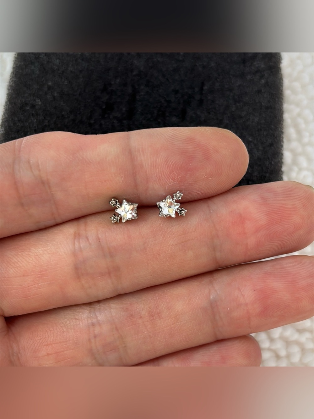 6mm Small CZ Star Stud Earrings for Men Women Streetwear Punk Hip Hop Unisex